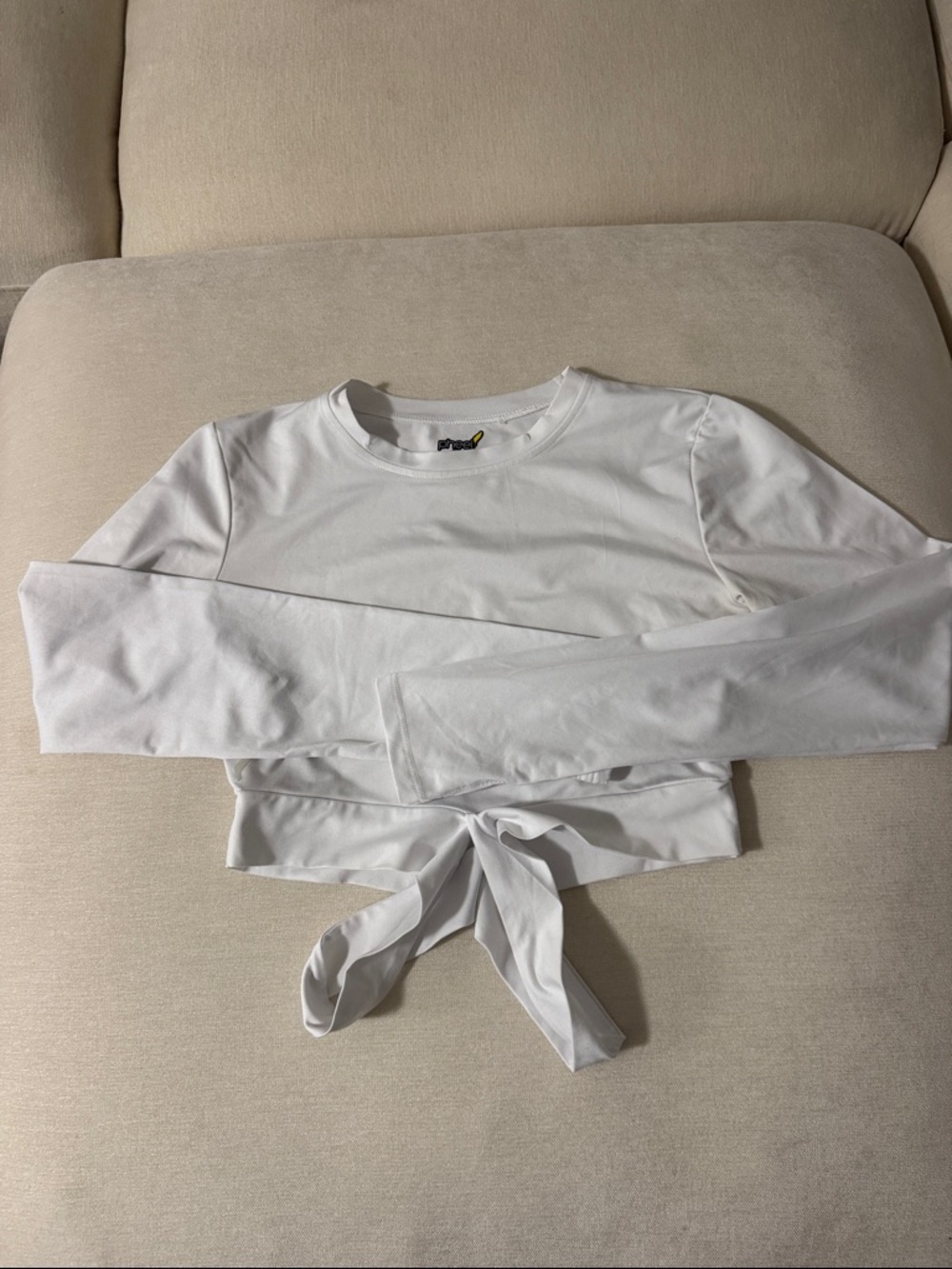 Pheel white long sleeve crop top
